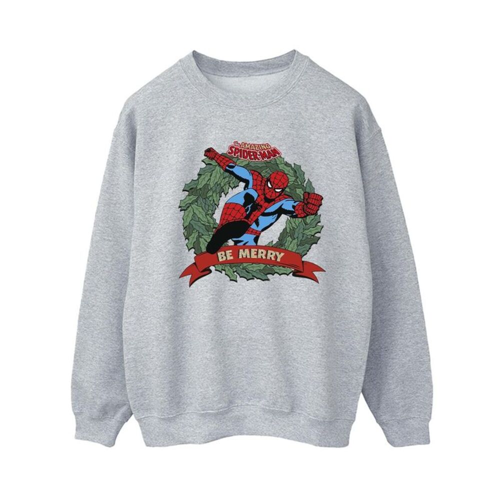 The Amazing Spider-Man Womens/Ladies Be Merry Sweatshirt / Sport Grey